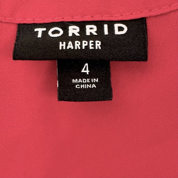 Torrid Red Harper Pullover Tunic Top Blouse - Plus Size 4 - Picture 5 of 8